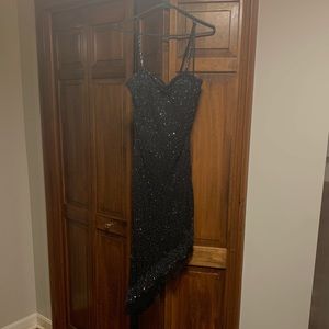 Scala XL Beaded Asymmetrical Gown